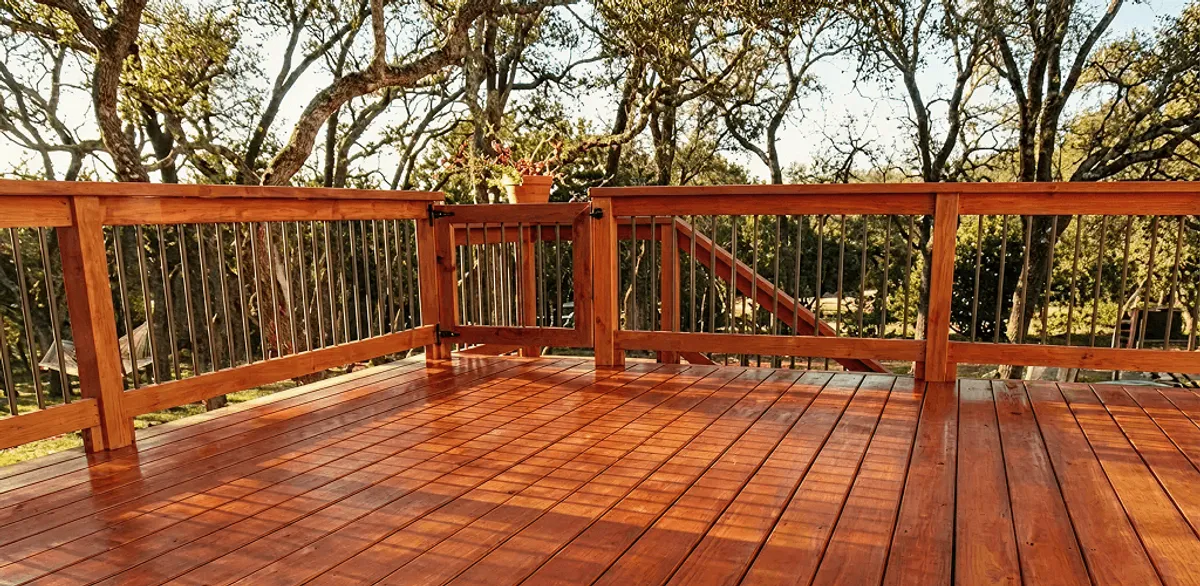 Deck sealing results with a freshly sealed wood deck in Nashville, TN
